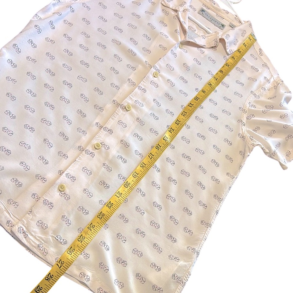 🔥SOLD🔥NOT FOR SALEAll Saints Peach Snakeyes Camp Shirt HTF Slim Fit Short Sleeve - Picture 10 of 12